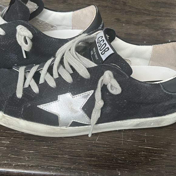 Golden Goose Black and Silver Suede Sneaker Size 37 - Picture 2 of 6